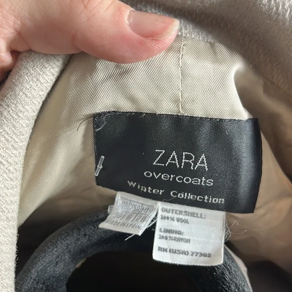 Zara overcoats winter collection wool double breasted tan collared trench 6 - Picture 6 of 8